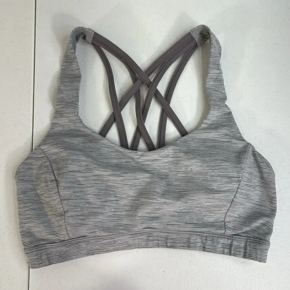 Lululemon Sz‎ 6 Free To Be Serene Bra Light Support C/D Cup Nimbus Battleship